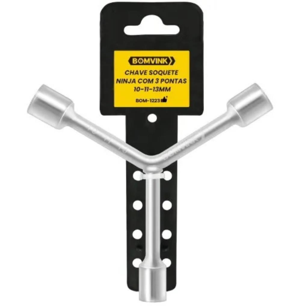 Chave 3 pontas soquetes ninja 10 x 11 x 13mm BOMVINK