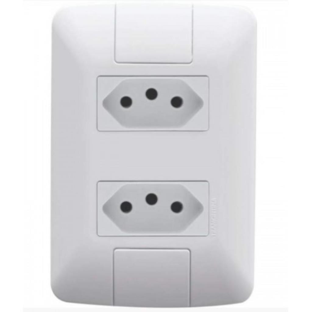 CONJUNTO ARIA 4X2 DE 2 TOMADAS (2P+T) 20A BRANCO TRAMONTINA