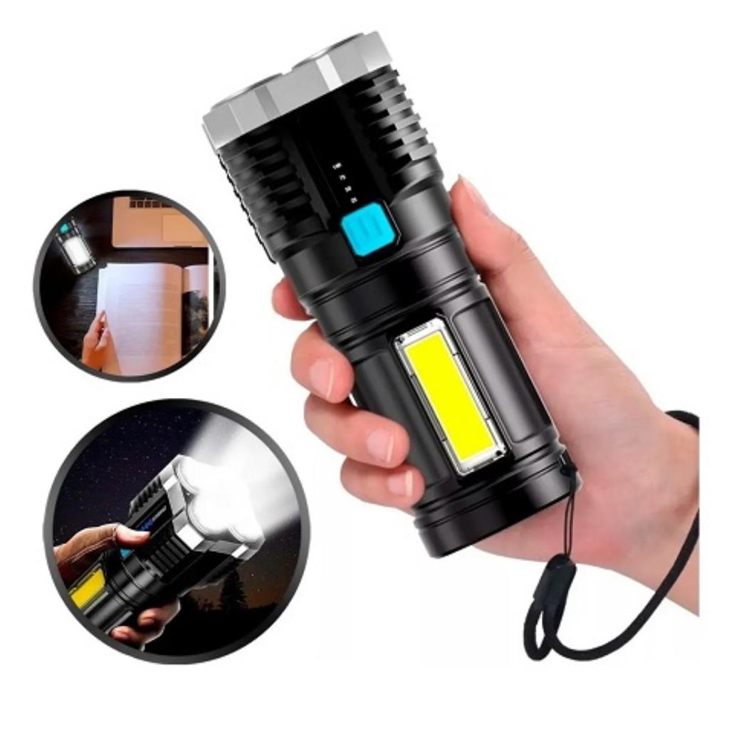Lanterna Led Tática Recarregável Inteligente Usb 200LM