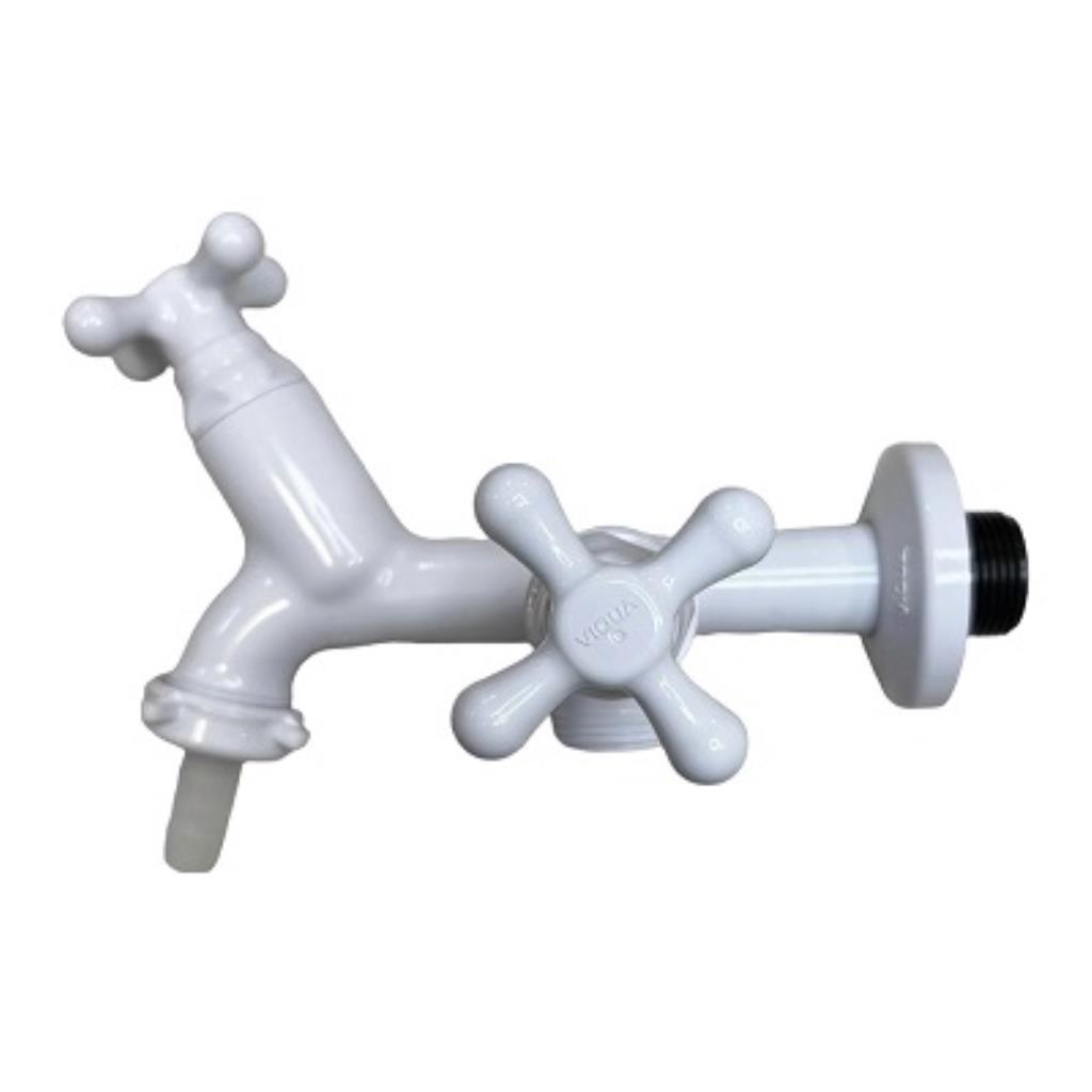 Torneira para Máquina de Lavar VÍQUA Maruja Branca 1/2" e 3/4"