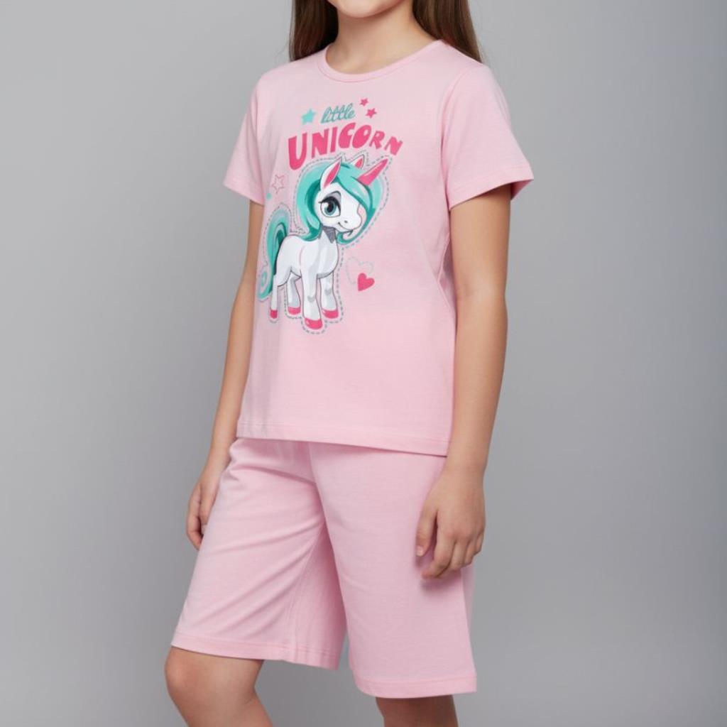 PIJAMA INFANTIL VISTON KIDS MANGA CURTA UNICORNIO TAMANHOS 4 E 8