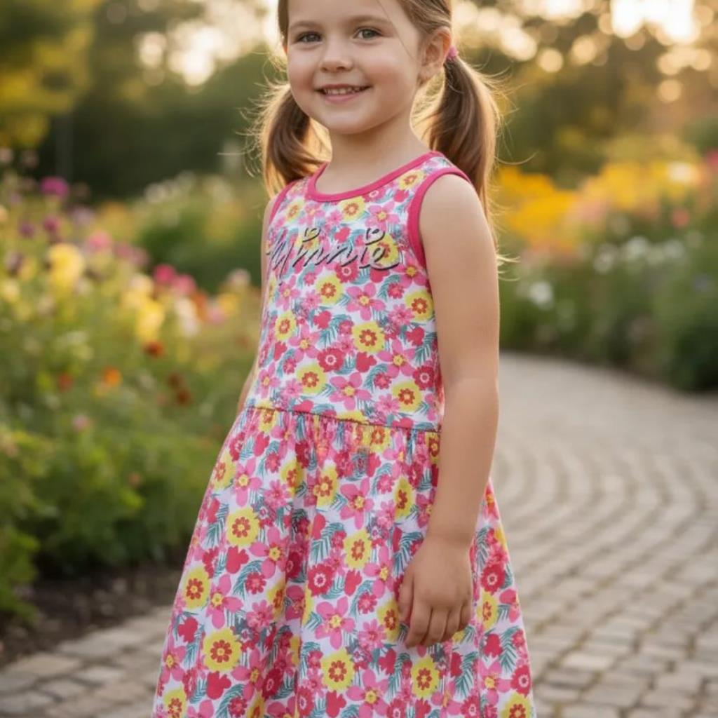 VESTIDO INFANTIL DISNEY FLORAL MINNIE TAMANHO 3