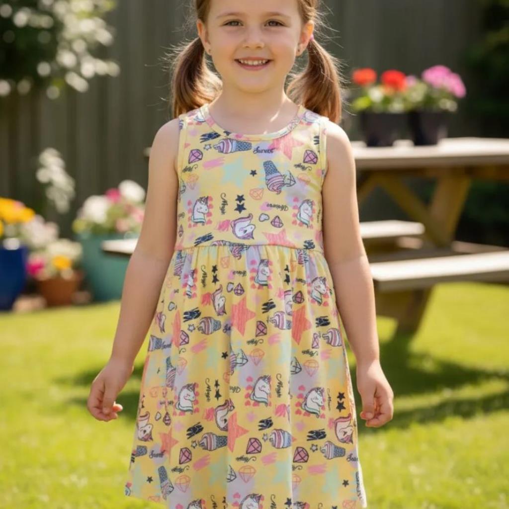 VESTIDO INFANTIL UNICORNIO ELIAN TAMANHOS 3 E 4