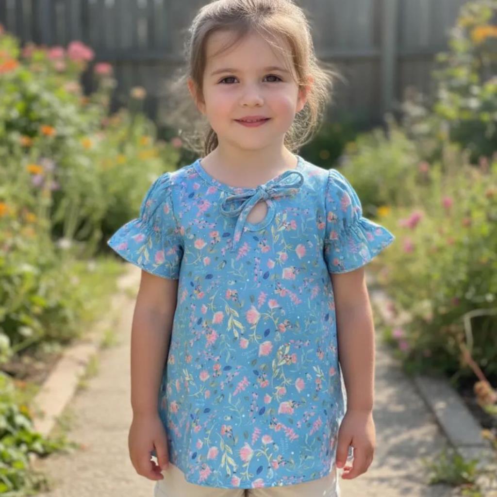 BLUSINHA INFANTIL FLORAL DE VISCOCE TAMANHO 2