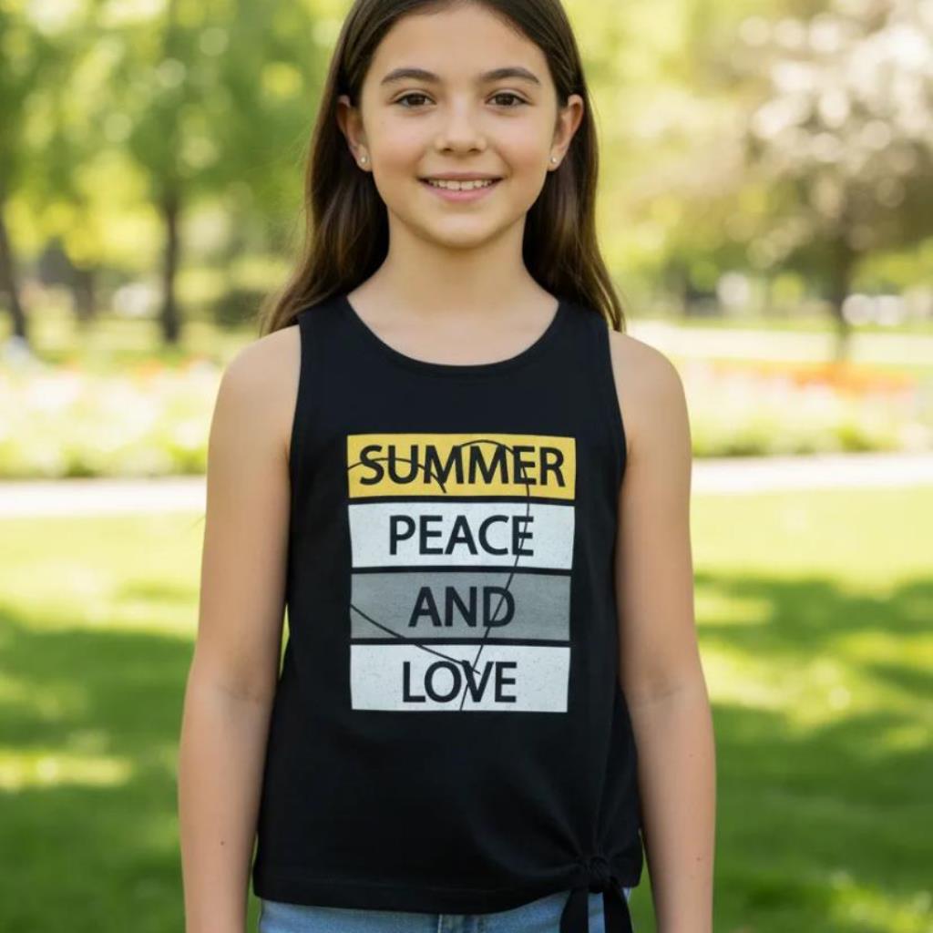 BLUSINHA INFANTIL BICHO BAGUNÇA SUMMER PEACE TAMANHO 10