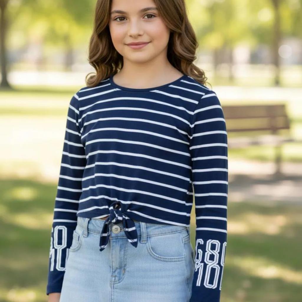 BLUSINHA CROPPED BEIJOKA MANGA LONGA COM AMARRAÇÃO TAMANHO 10