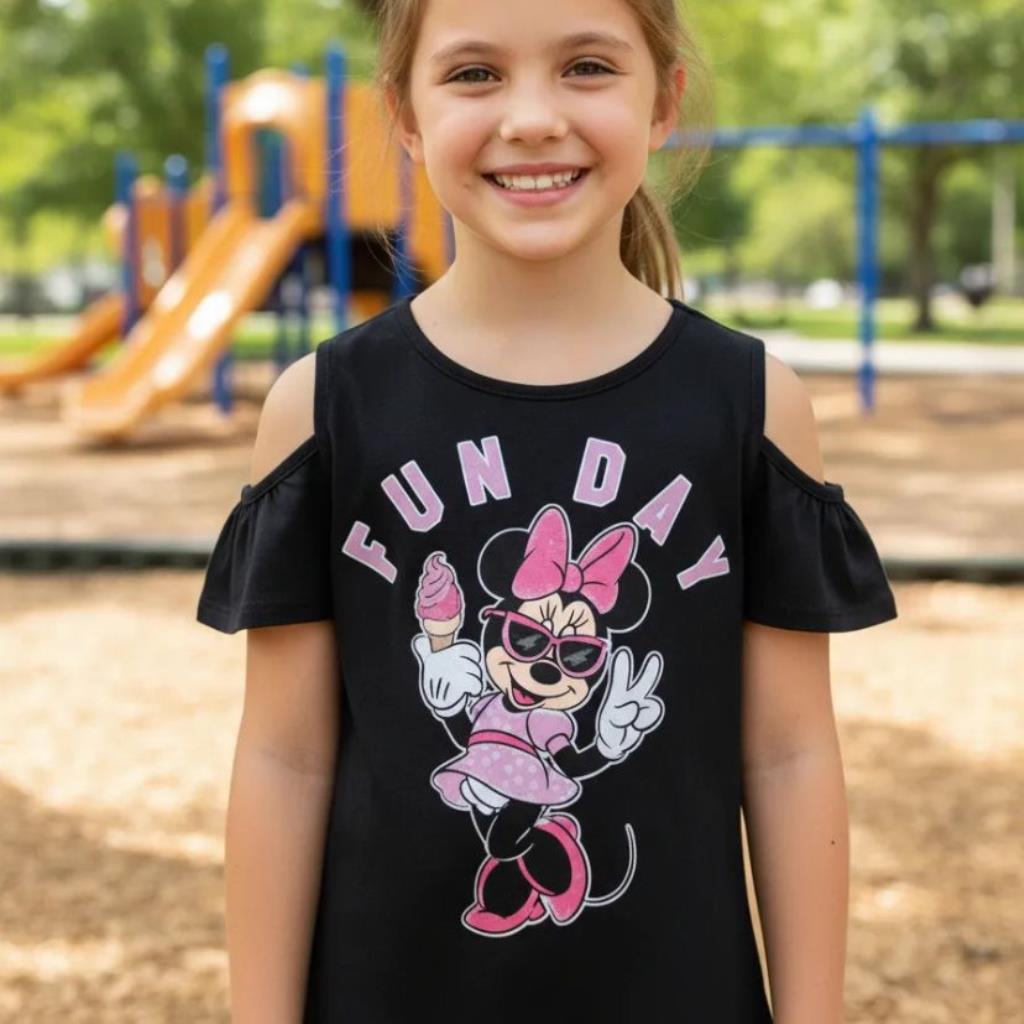 BLUSINHA FEMININA INFANTIL MINNIE FUN DAY TAMANHO 10