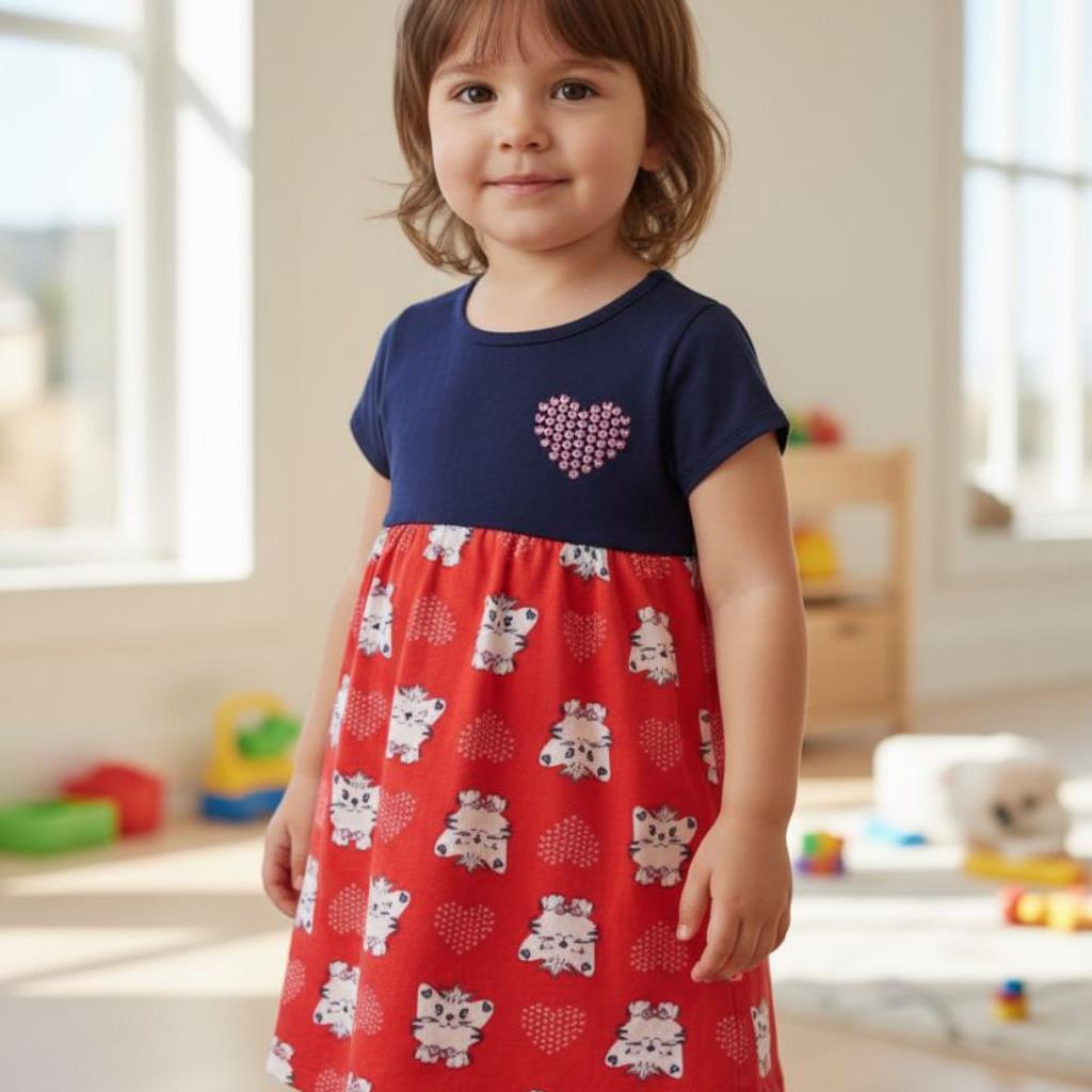 VESTIDO BEE LOOP INFANTIL GATINHOS TAMANHOS 1 E 3