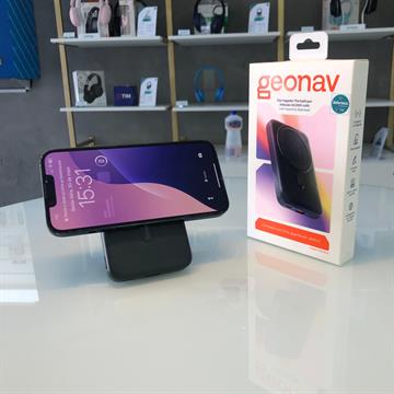Geonav Power Bank, Carregador Portatil Universal por Inducao 10.000mAh, Carregamento rapido*, Suporte Dobravel, Compativ