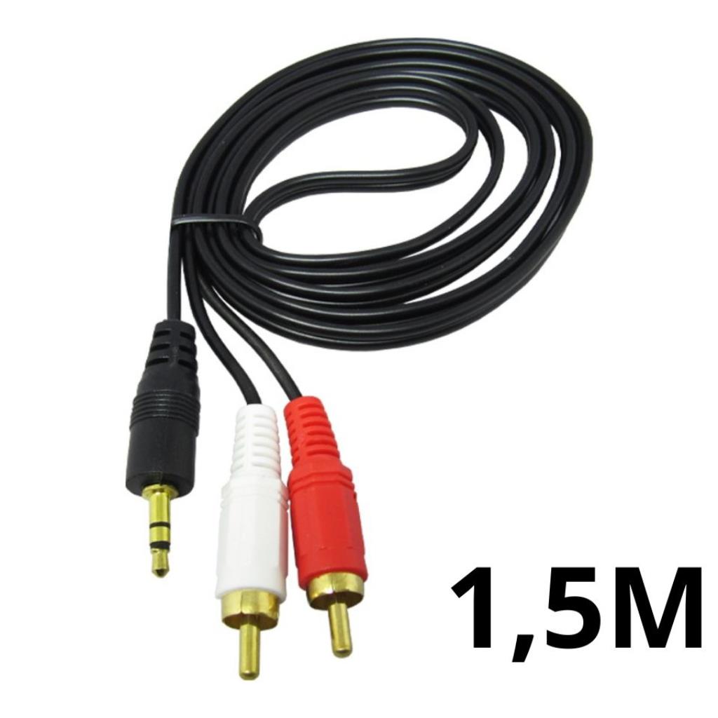 Cabo Auxiliar de Audio Trevo P2/2RCA 1,5m