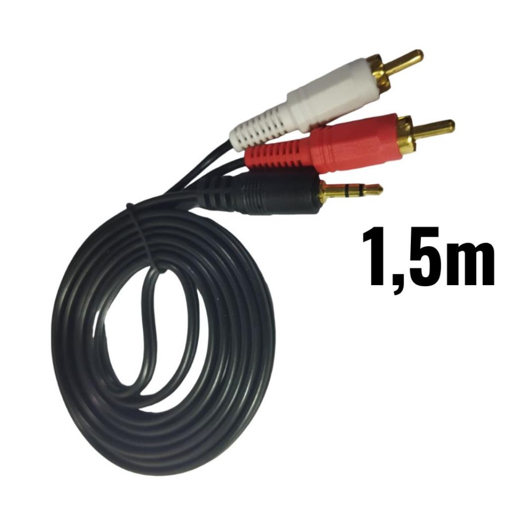 Cabo Auxiliar de Audio P2/2RCA Yeyi 1,5m