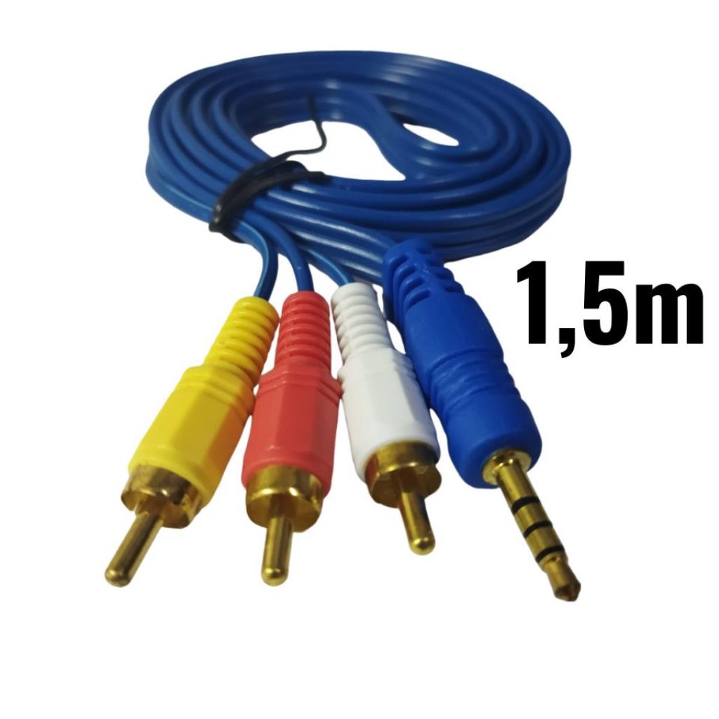 Cabo Auxiliar de Audio P2/3RCA Yeyi 1,5m