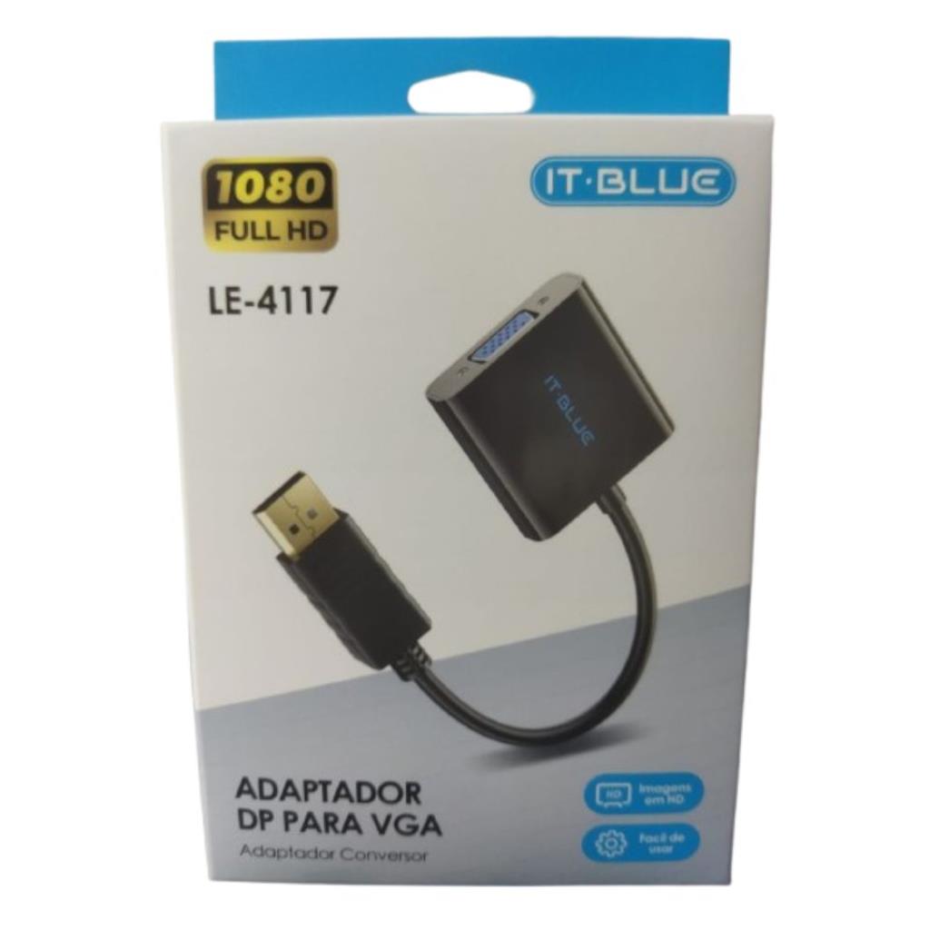 Adaptador Conversor DP Para VGA 1080 Full HD IT-Blue LE-4117