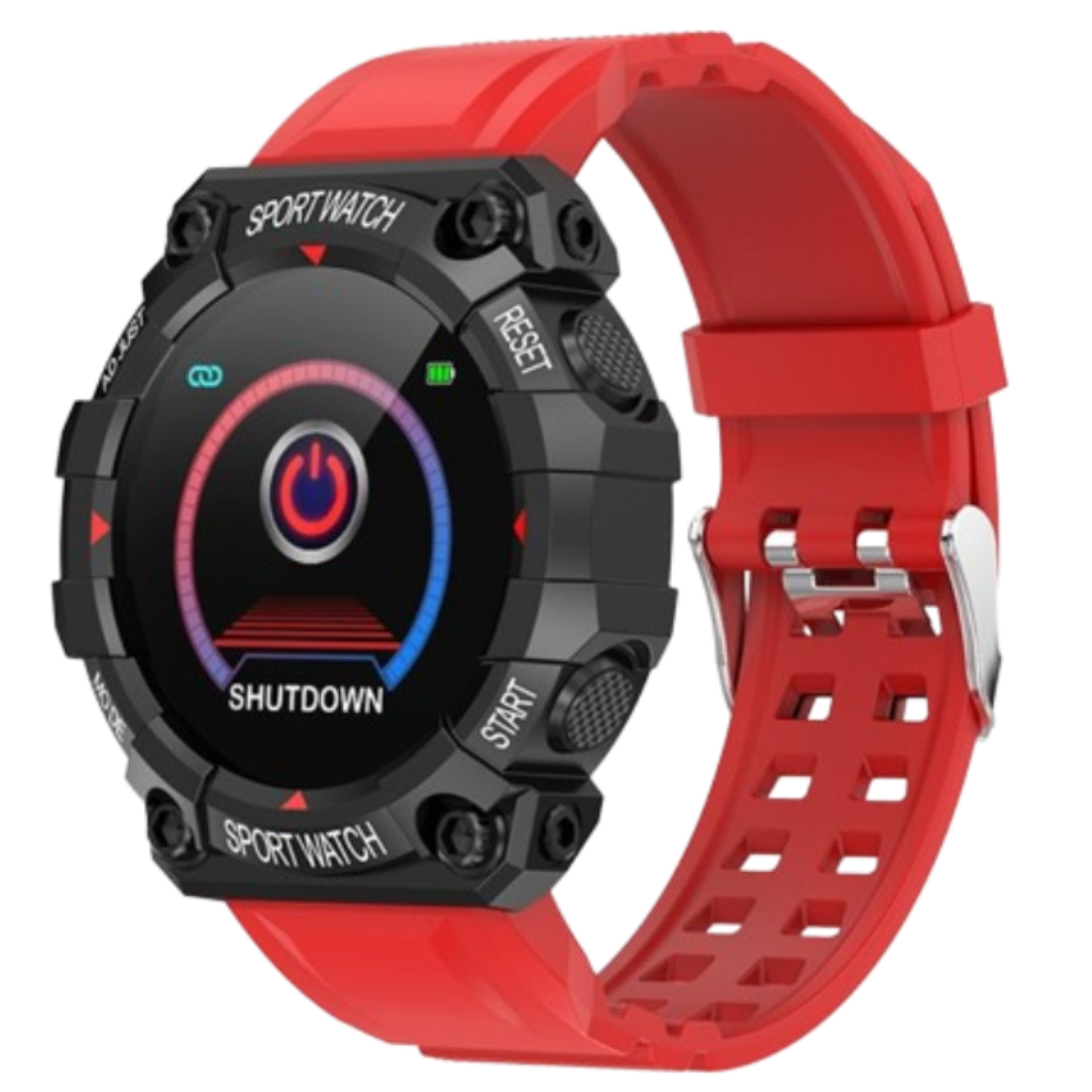 Relógio smartwatch FD68s Vermelho/Preto