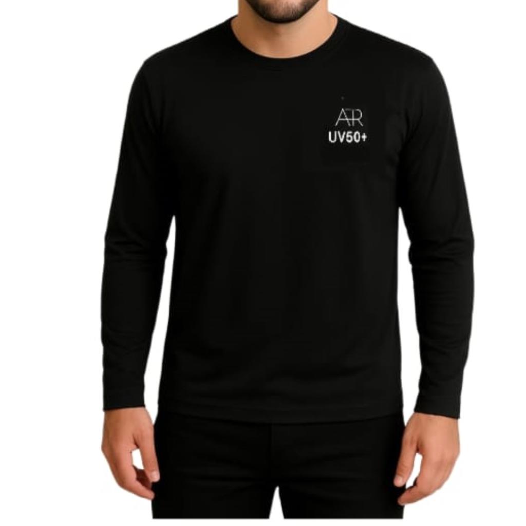 Blusa Protecao Uv Unissex Preta Tam P Aer