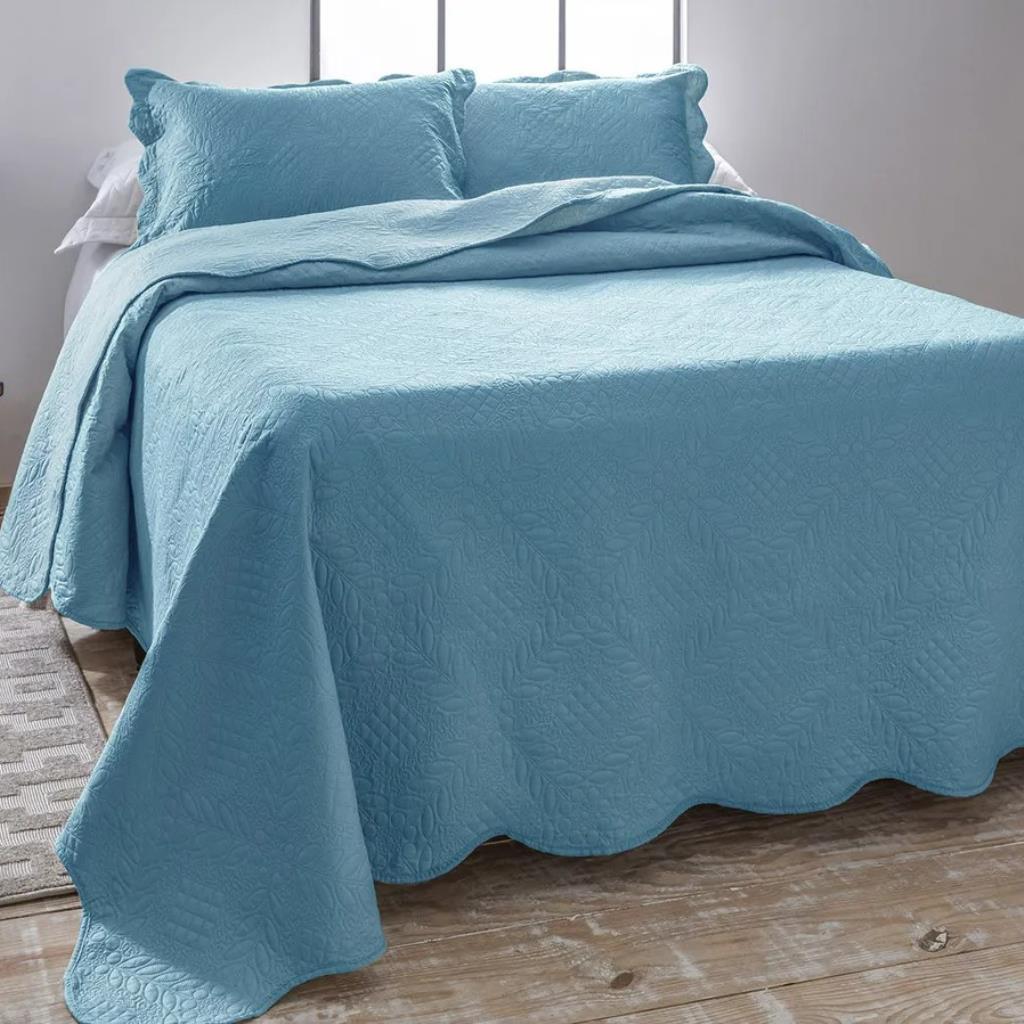 COBRE-LEITO DUPLA FACE CASAL 2,20 M X 2,40 M VERDE JADE DYURI