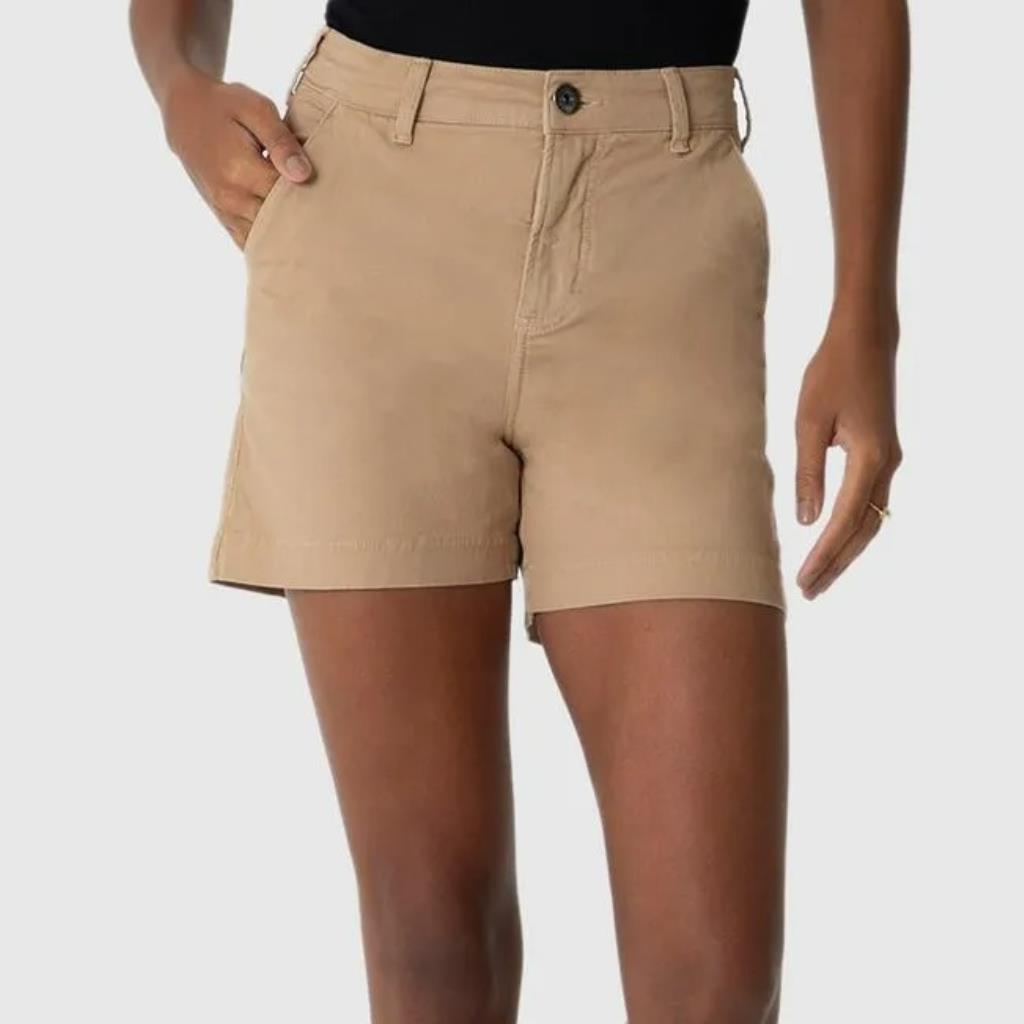 Shorts Fem Alfaiataria Cintura Alta Sarja Bege Tam 40 Malwee