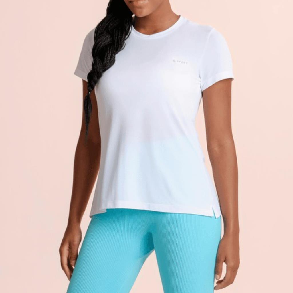 Camiseta Crepe Feminina Branca Tam M Lupo