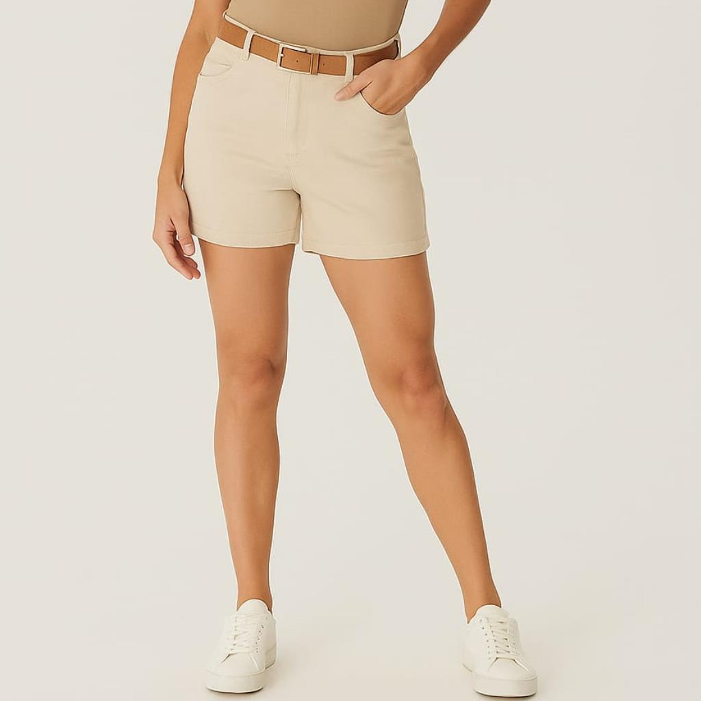 Bermuda Fem Boyfriend Cintura Média C/Cinto Tam 42 Malwee