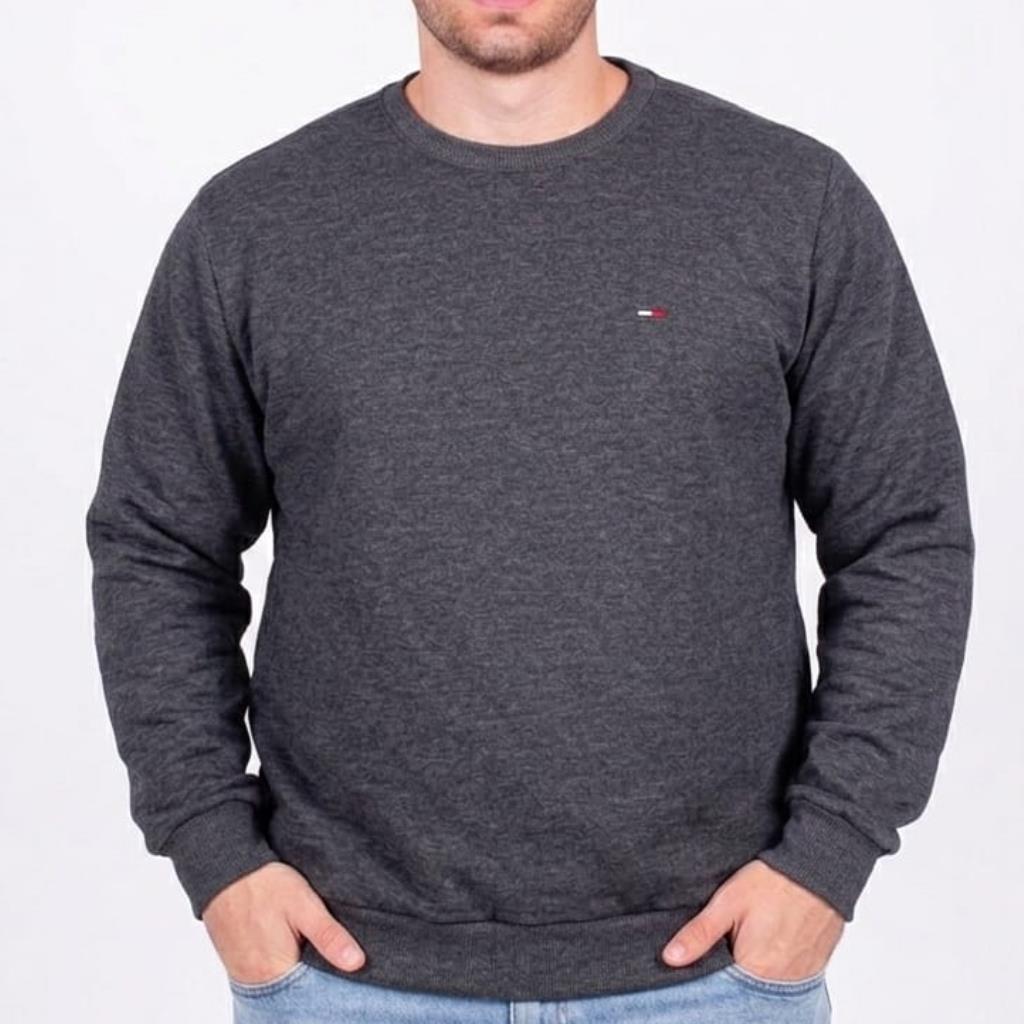 Blusa Masc Moletom Flanelado Grafite Tam G2 Silk Sport