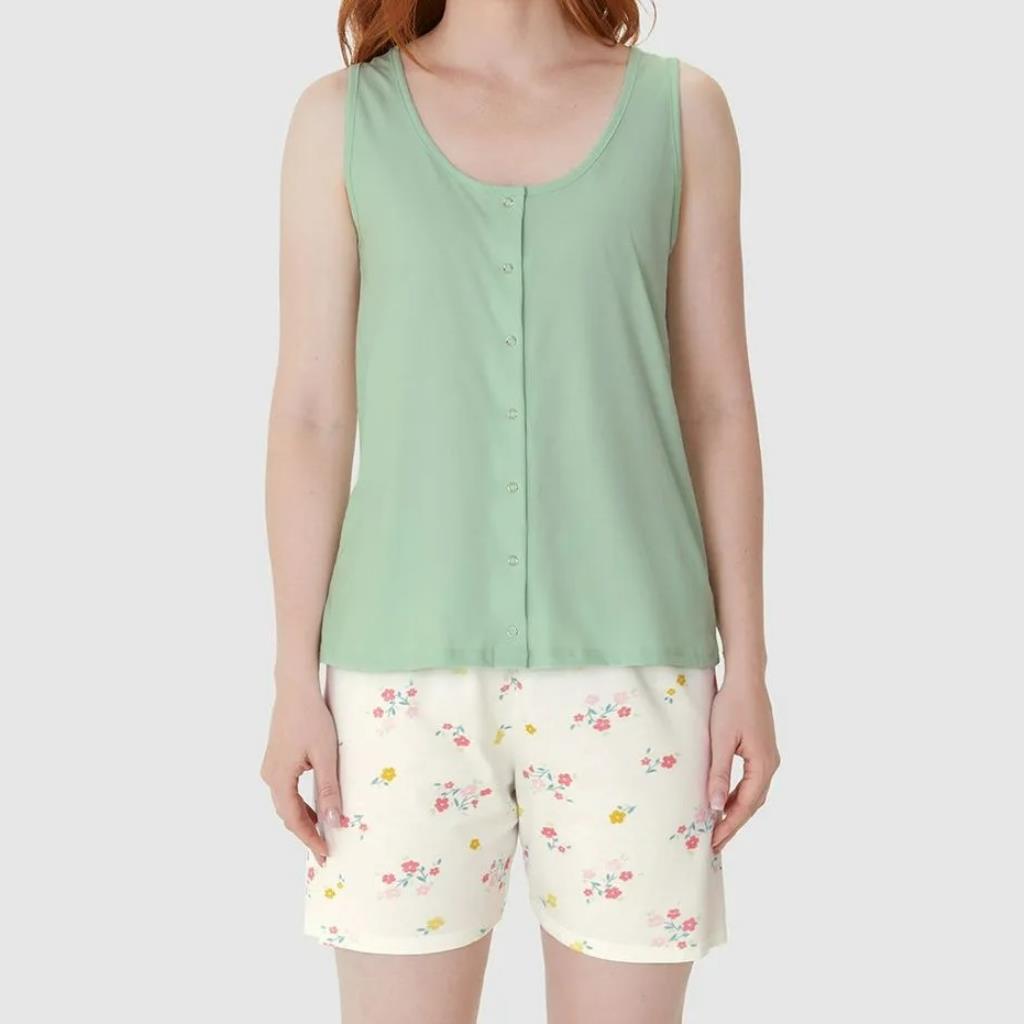 Pijama Fem Abotoamento Frontal  Algodão Tam M Malwee
