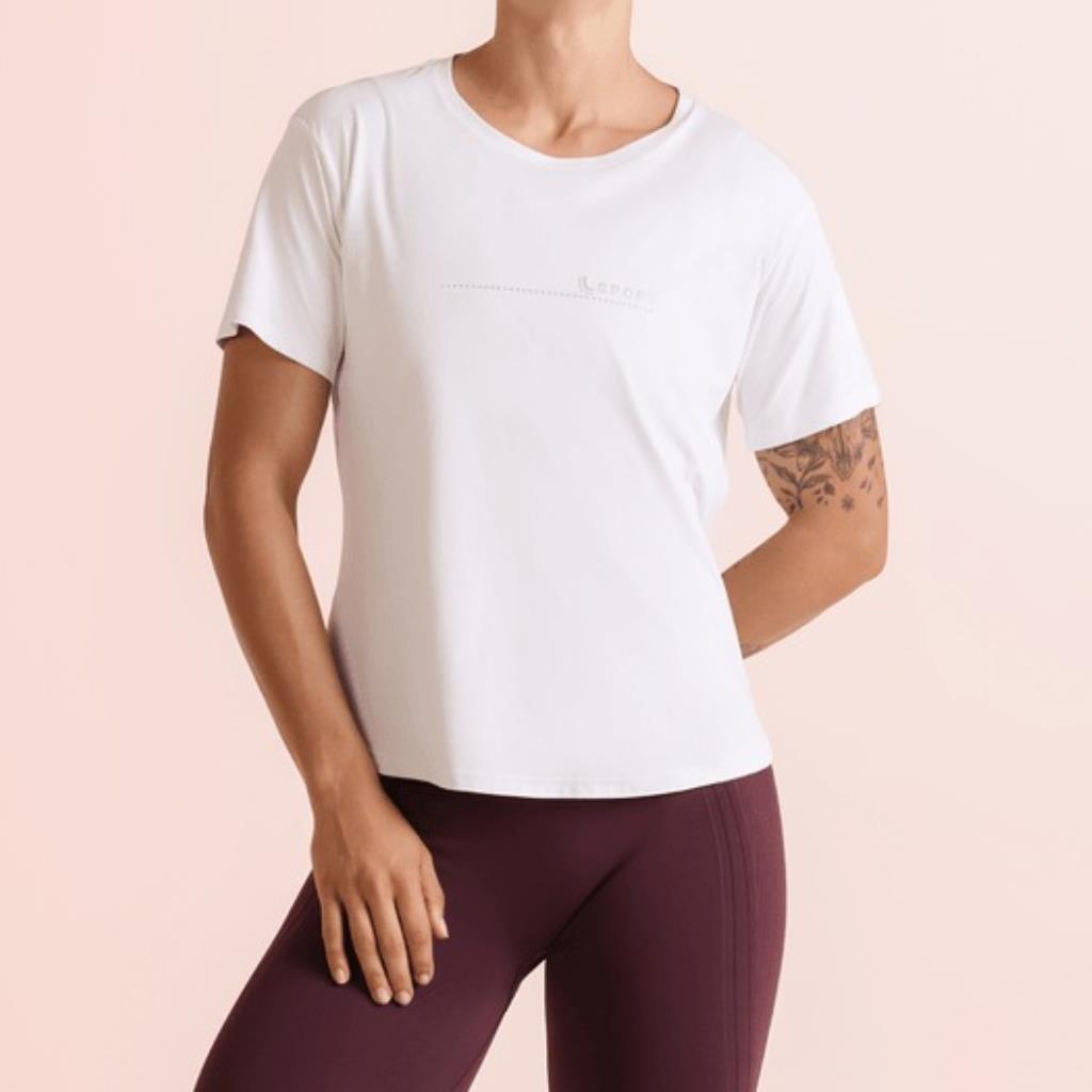 T-Shirt Poliamida Básica Feminina Branca Tam P Lupo