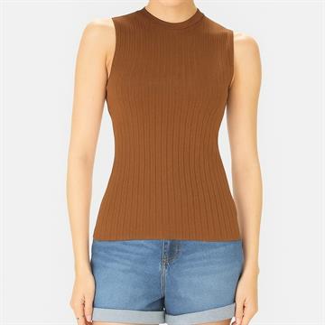 Regata Fem Justa Gola Alta Viscose Canelada Tam G Malwee