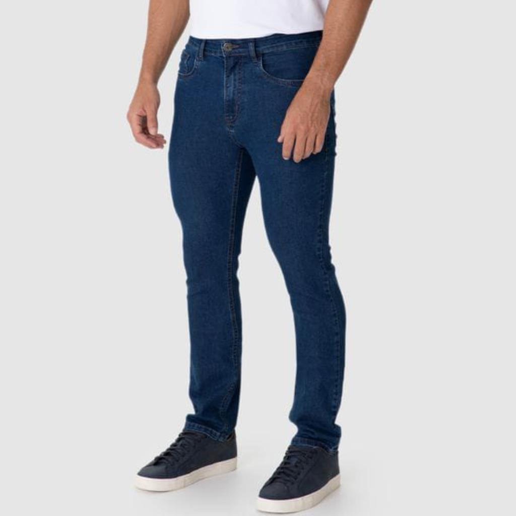 Calca Masc Jeans Slim Azul Escura Tam 46 Malwee