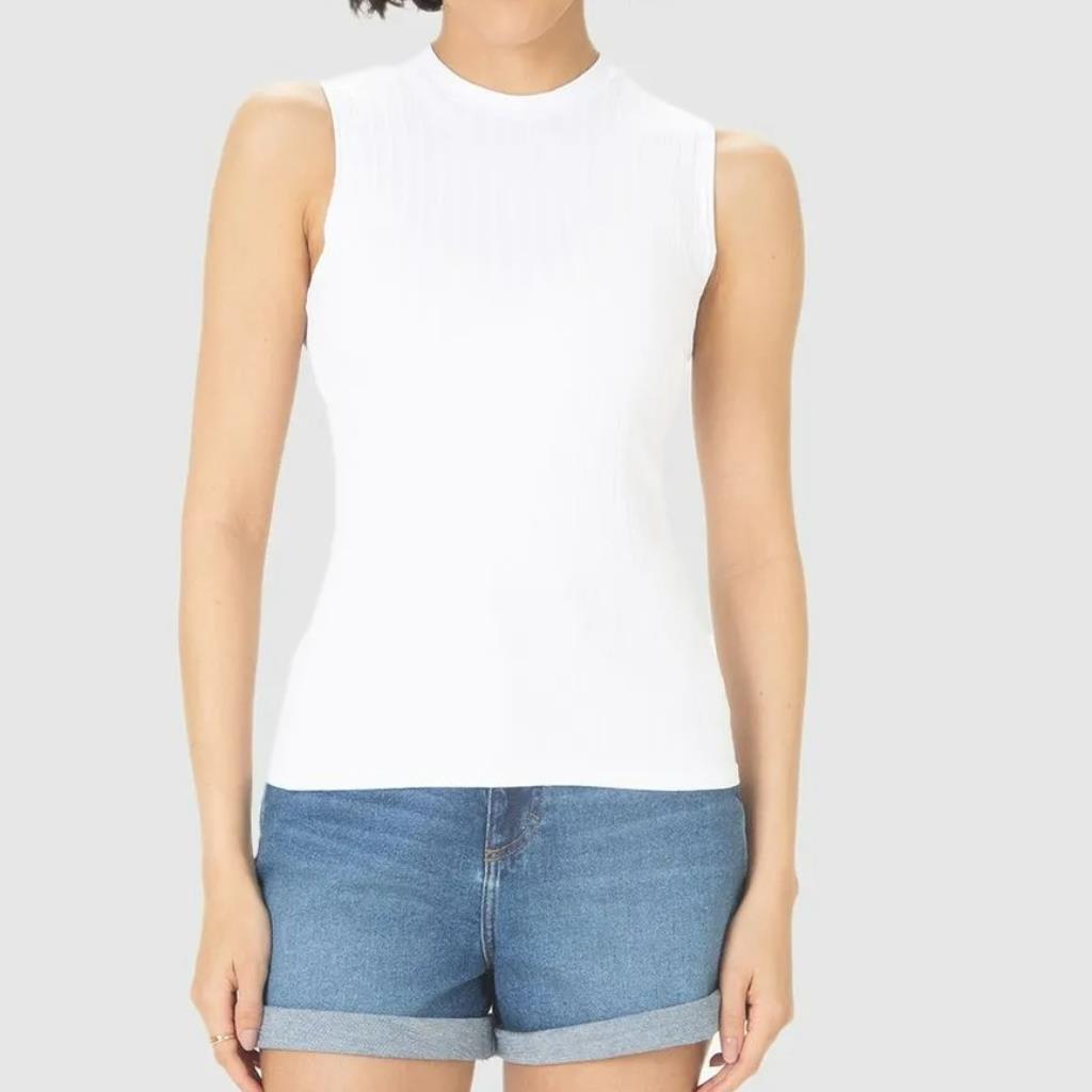 Regata Fem Justa Gola Alta Viscose Canelada Tam G Malwee