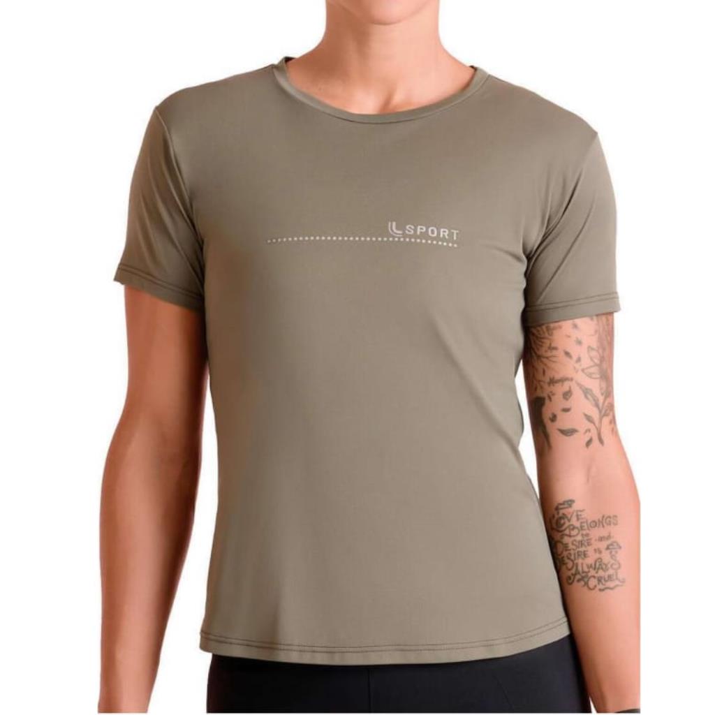 T-Shirt Feminina Basica Verde Militar Tam G Lupo