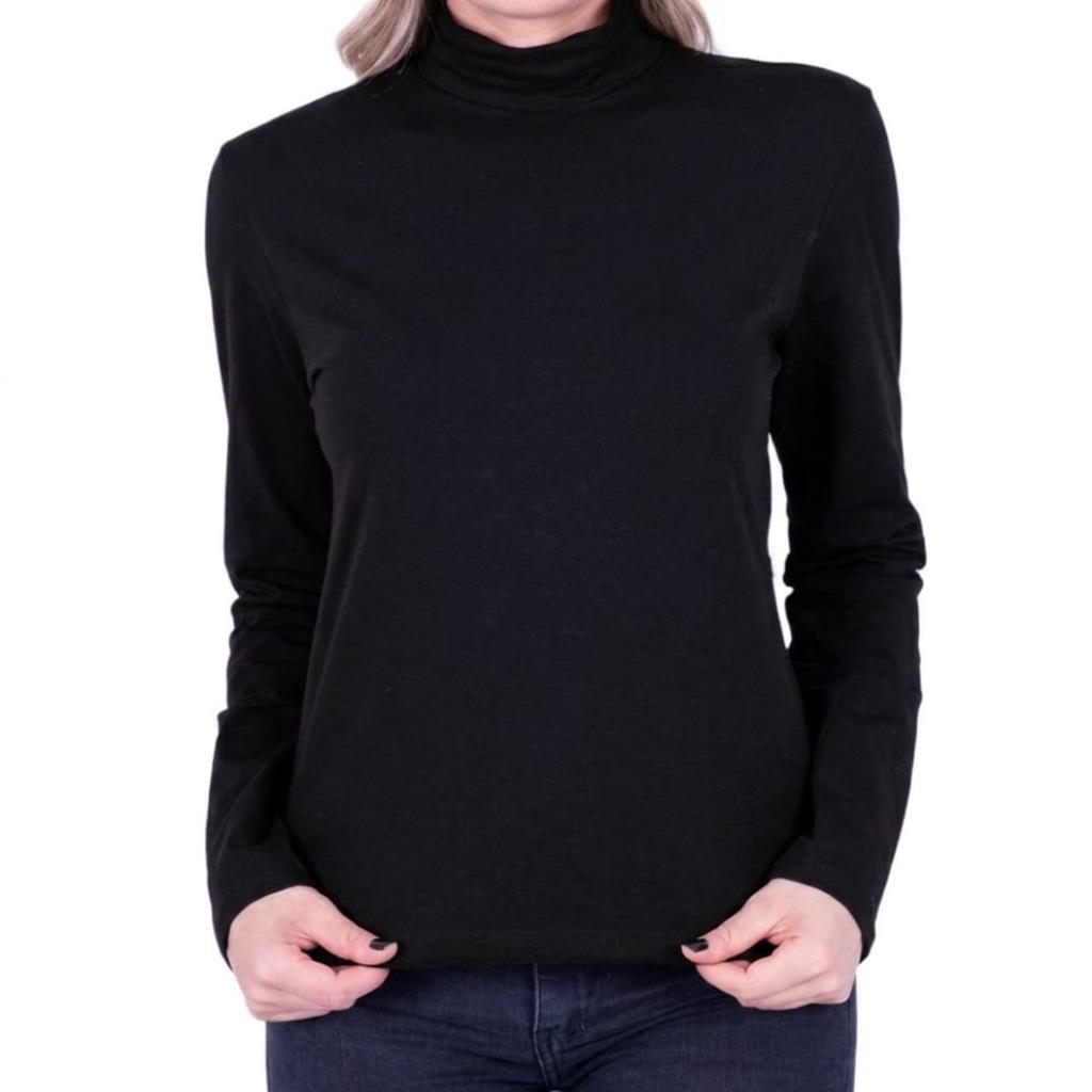 BLUSA MANGA LONGA GOLA ALTA PRETA Tam M SILK SPORT