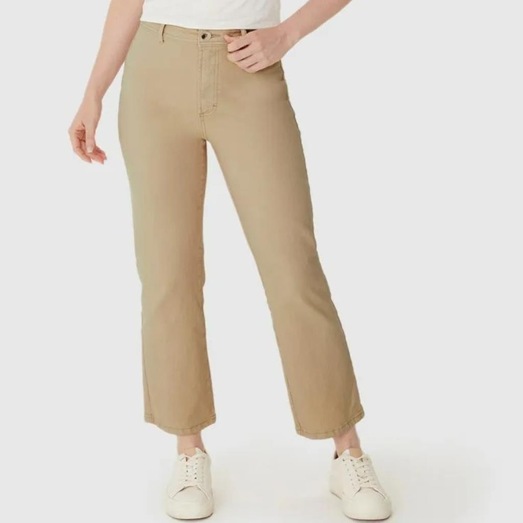 Calca Straight Cropped Bege Tam 42 Malwee