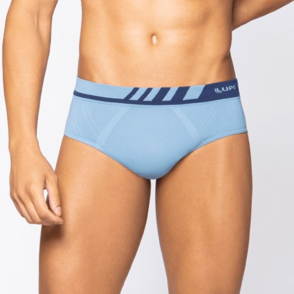 Cueca Slip Microfibra Sem Costura Azul Tam P Lupo
