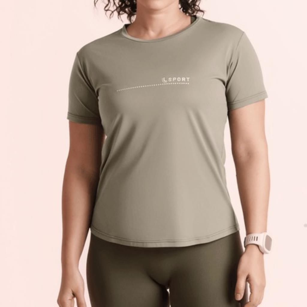 Camiseta Crepe Feminina Caqui Tam M Lupo