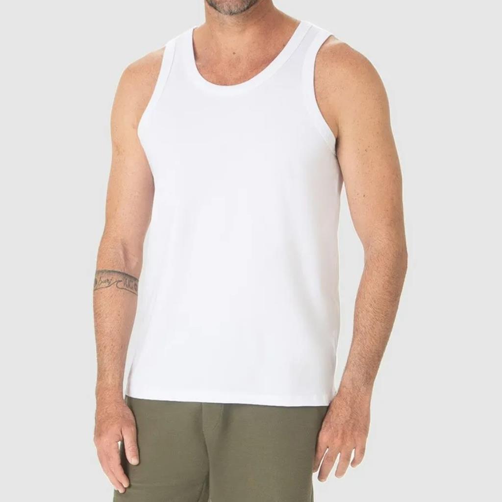 Regata Básica Masc Gola Redonda Branca Tam XGG Malwee