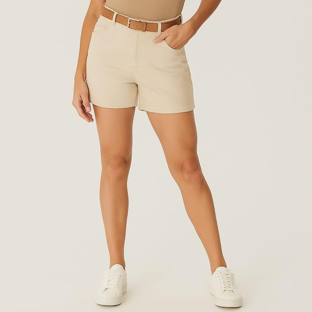 Bermuda Fem Boyfriend Cintura Média C/Cinto Tam 44 Malwee