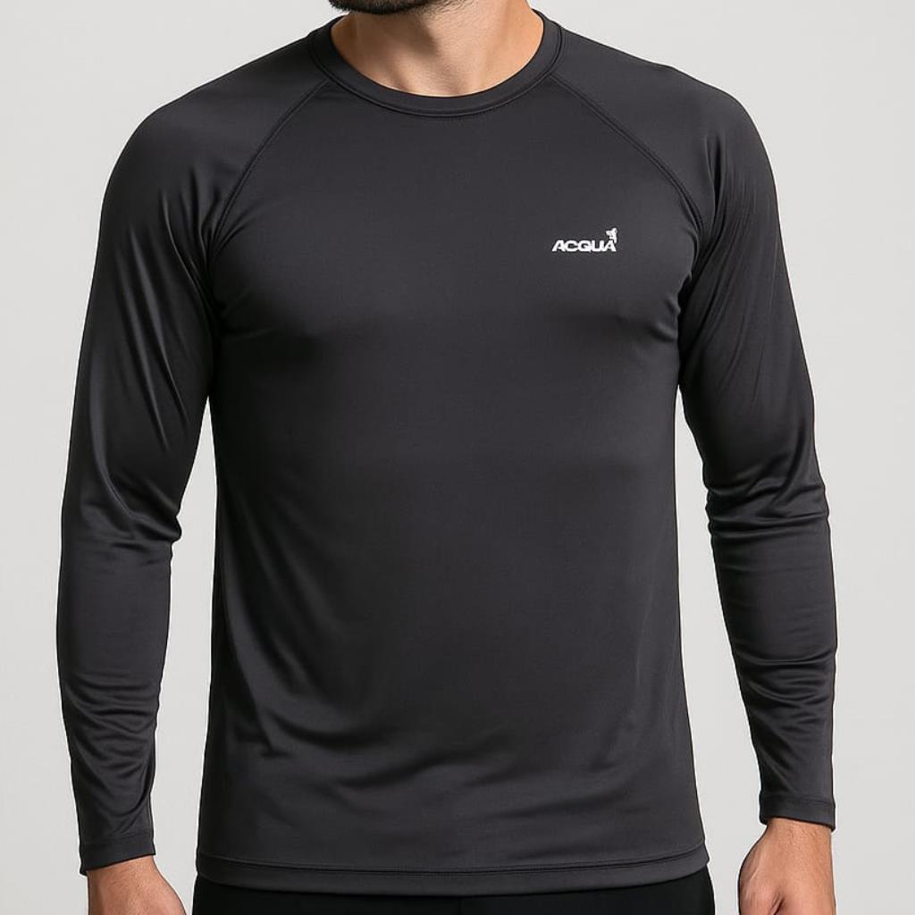 Blusa Protecao UV Preta Tam GG Acqua Minas