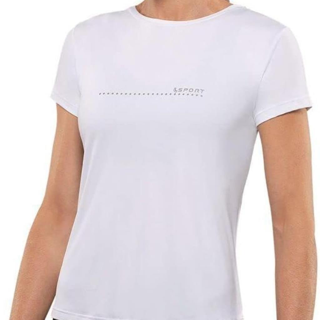 Camiseta Feminina Basica Branca Tam M  Lupo