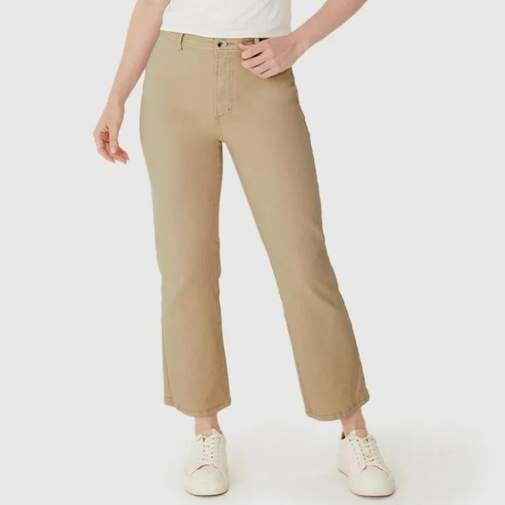 Calca Straight Cropped Bege Tam 46 Malwee