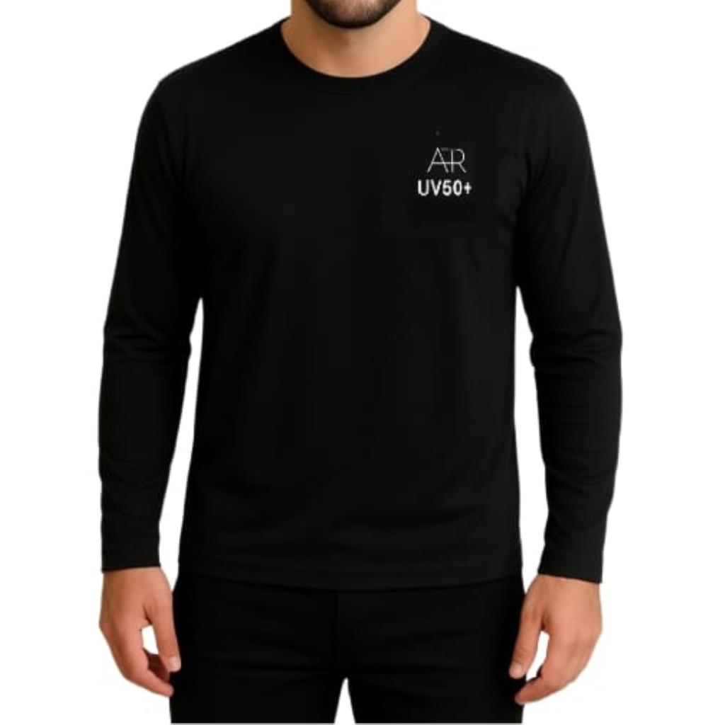 Blusa Protecao Uv Unissex Preta Tam M Aer