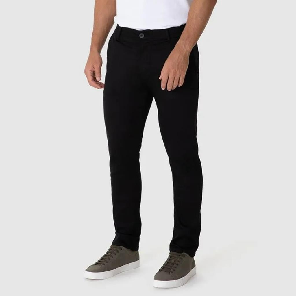 Calça Chino Masc Sarja Preta Tam 40 Malwee