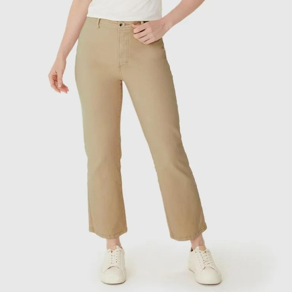 Calca Straight Cropped Bege Tam 44 Malwee