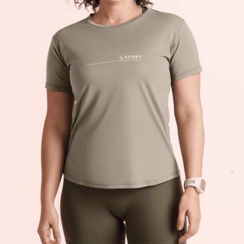 Camiseta Crepe Feminina Caqui Tam GG Lupo