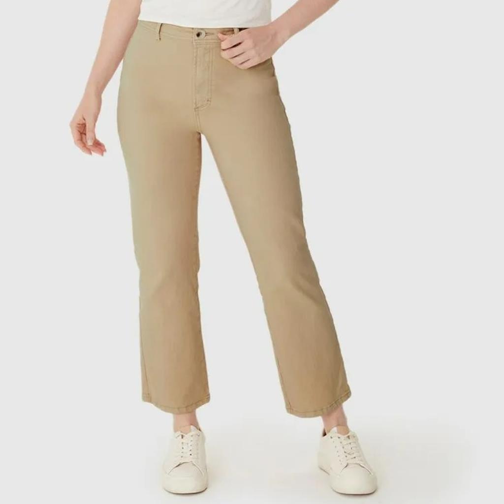 Calca Straight Cropped Bege Tam 40 Malwee