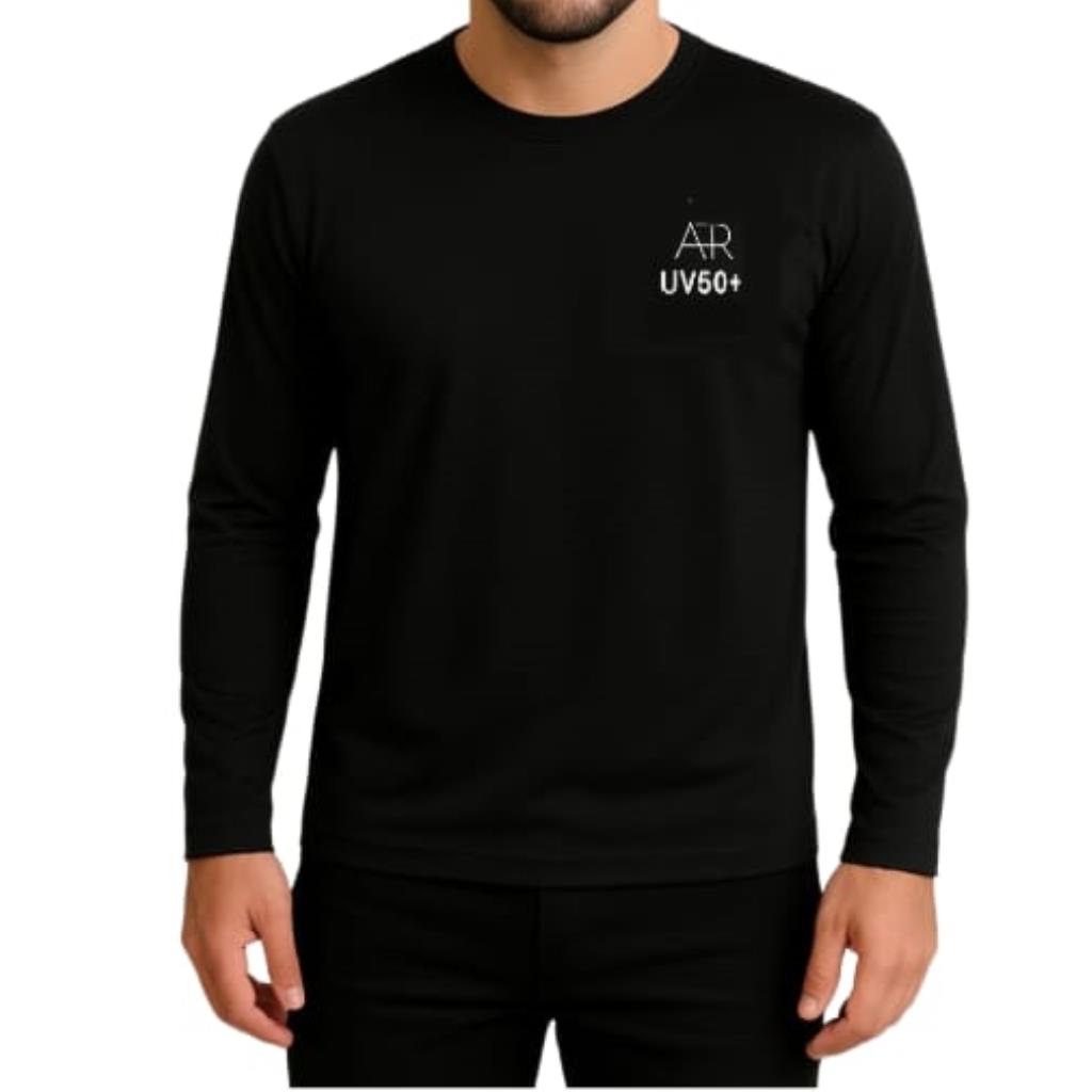 Blusa Protecao Uv Unissex Preta Tam G Aer