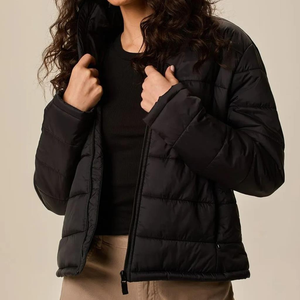 Jaqueta Fem Puffer Bolso Funcional Nylon Tam G Malwee