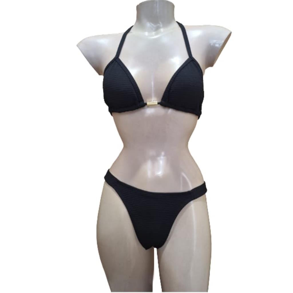 Biquini Cortininha Bojo Rem Preto Tam GG Acqua Minas