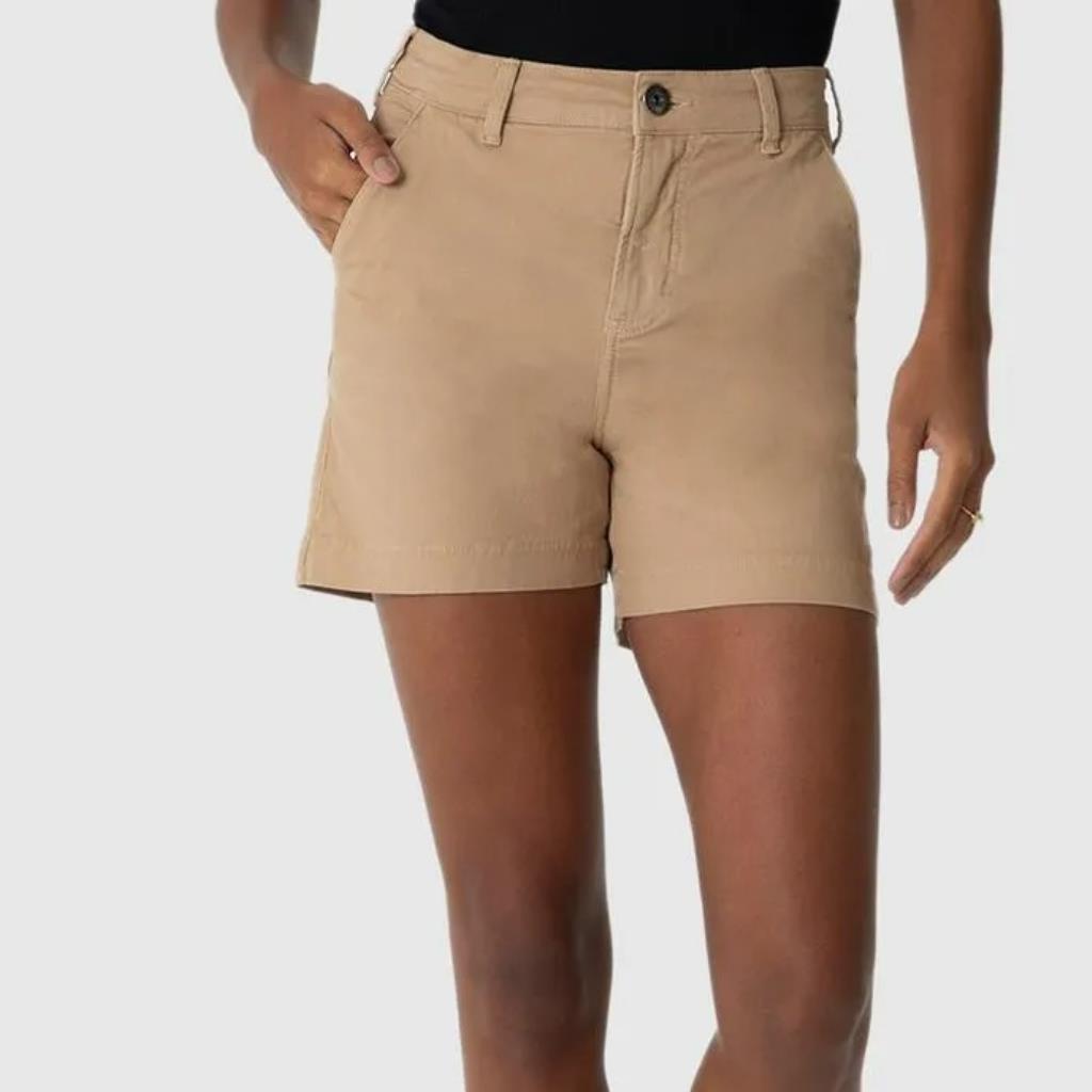 Shorts Fem Alfaiataria Cintura Alta Sarja Bege Tam 44 Malwee