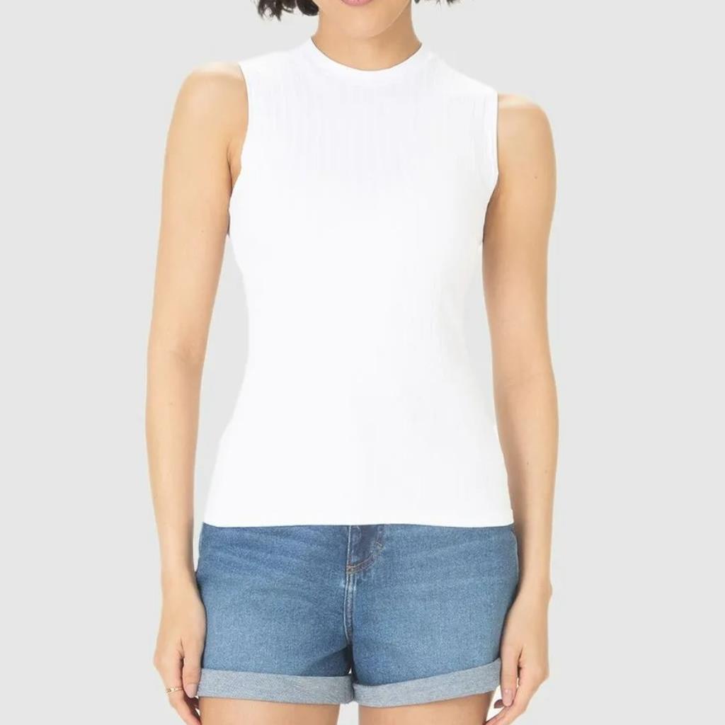 Regata Fem Justa Gola Alta Viscose Canelada Tam GG Malwee