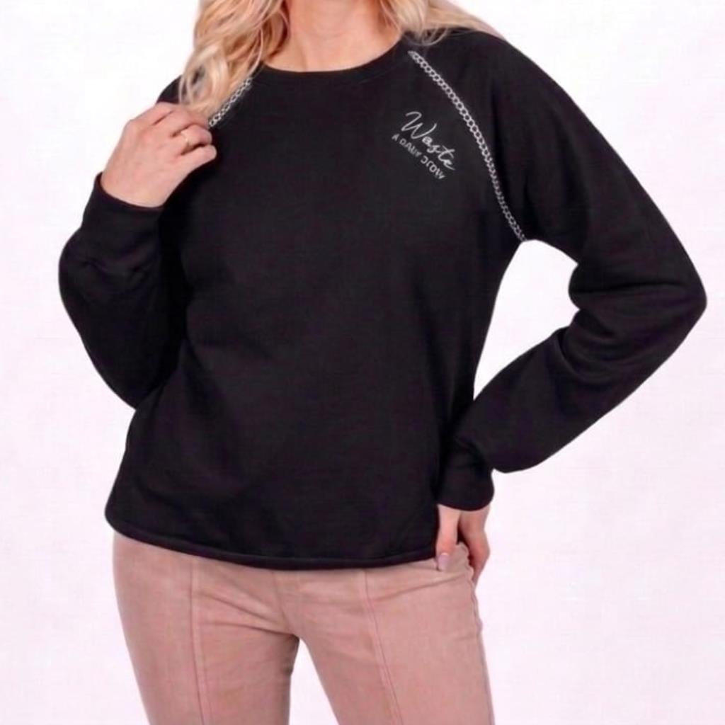 Blusa Moletom Fem Preto Tam G Silk Sport